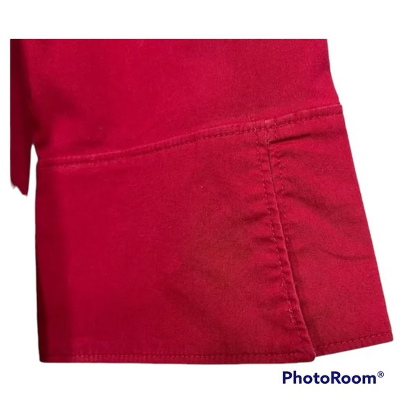 EXPRESS Stretch Red Lace-Up Front 3/4 Sleeve Blouse EUC SIZE 11/12 (M/L) - Picture 4 of 6